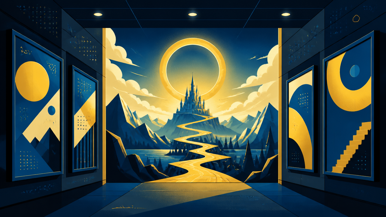 Ilustração de fantasia e aventura inspirada no cinema épico dos anos 2000