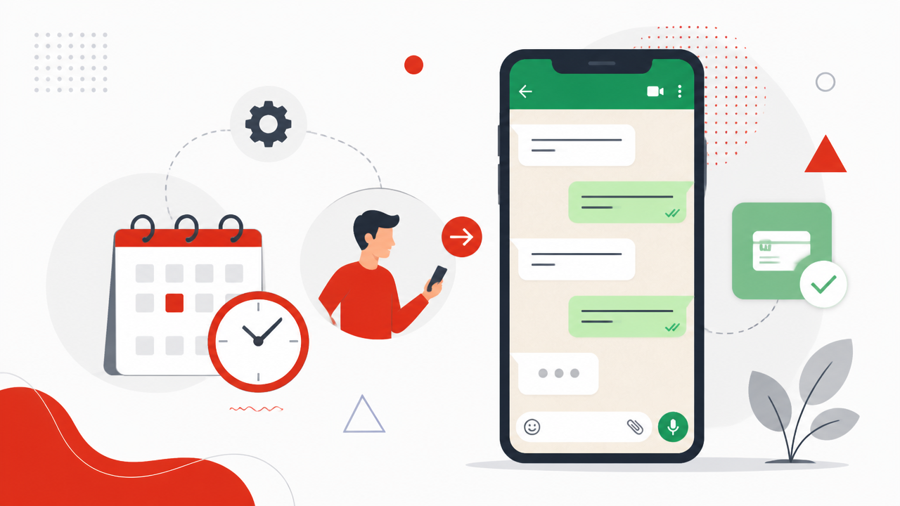 Ilustração de follow-up automático em mensagens com retorno do cliente