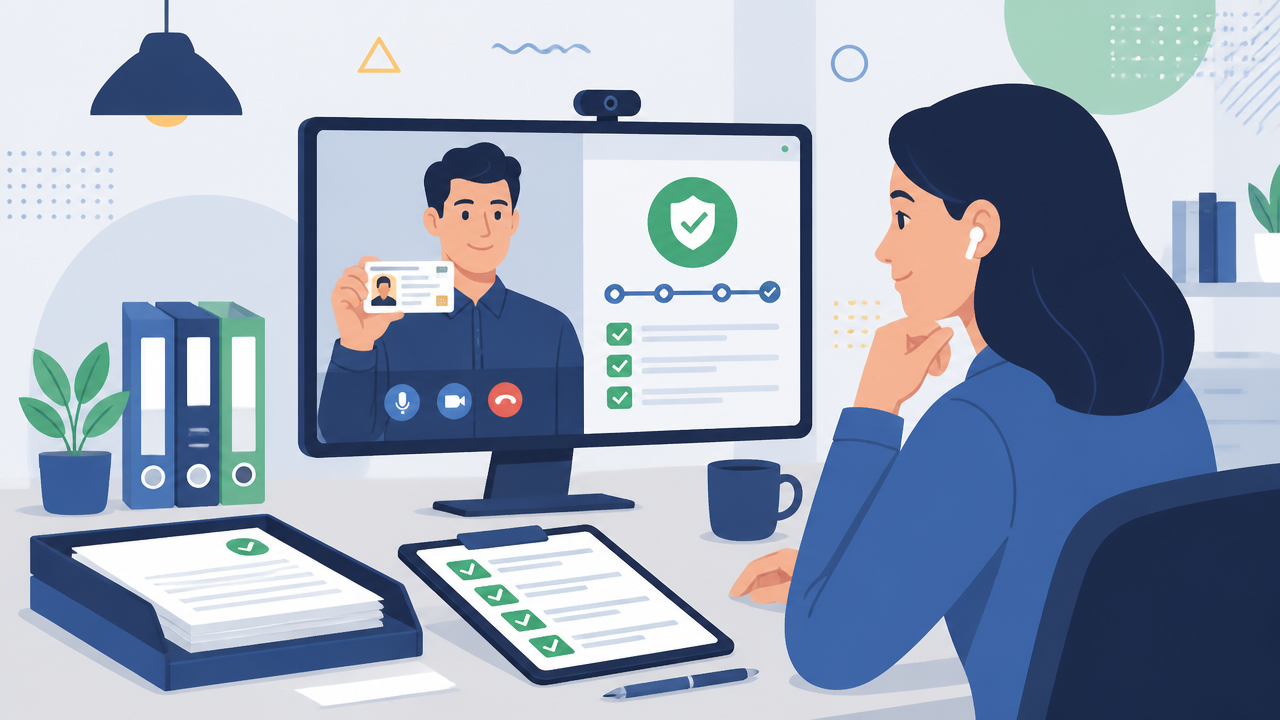 Ilustração de processo de emissão e validação de certificado digital por videoconferência