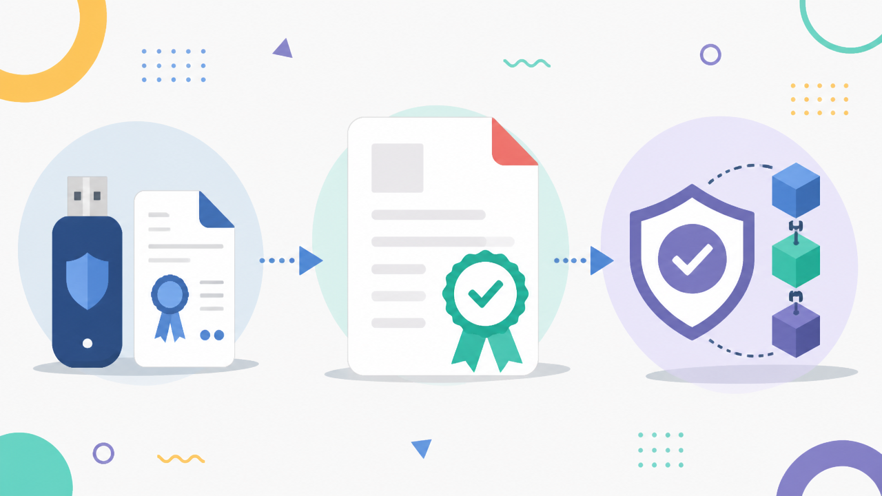 Ilustração explicando o funcionamento da assinatura digital com certificado e verificação criptográfica