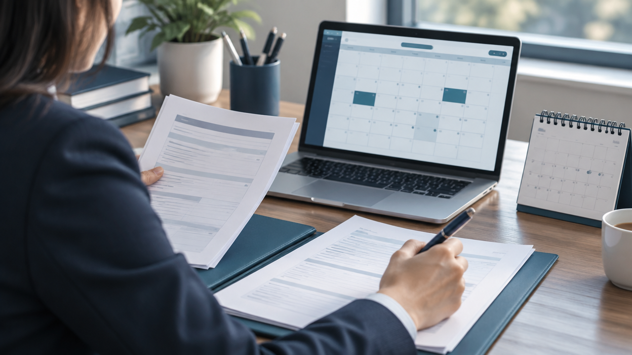 Immigration case documents and a calendar illustrating priority date tracking