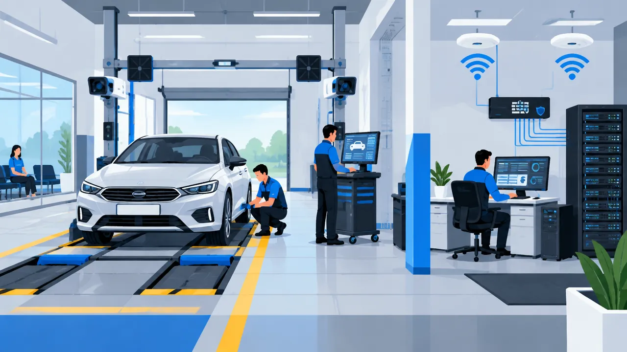Infraestrutura de TI organizada apoiando a operação de uma empresa de inspeção veicular