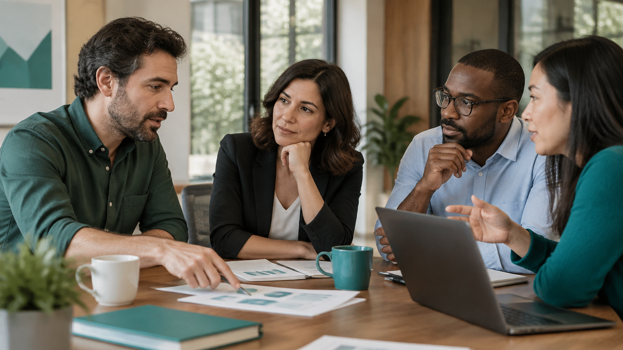 Líder e equipe analisando uma falha de projeto com escuta, franqueza e responsabilidade conjunta