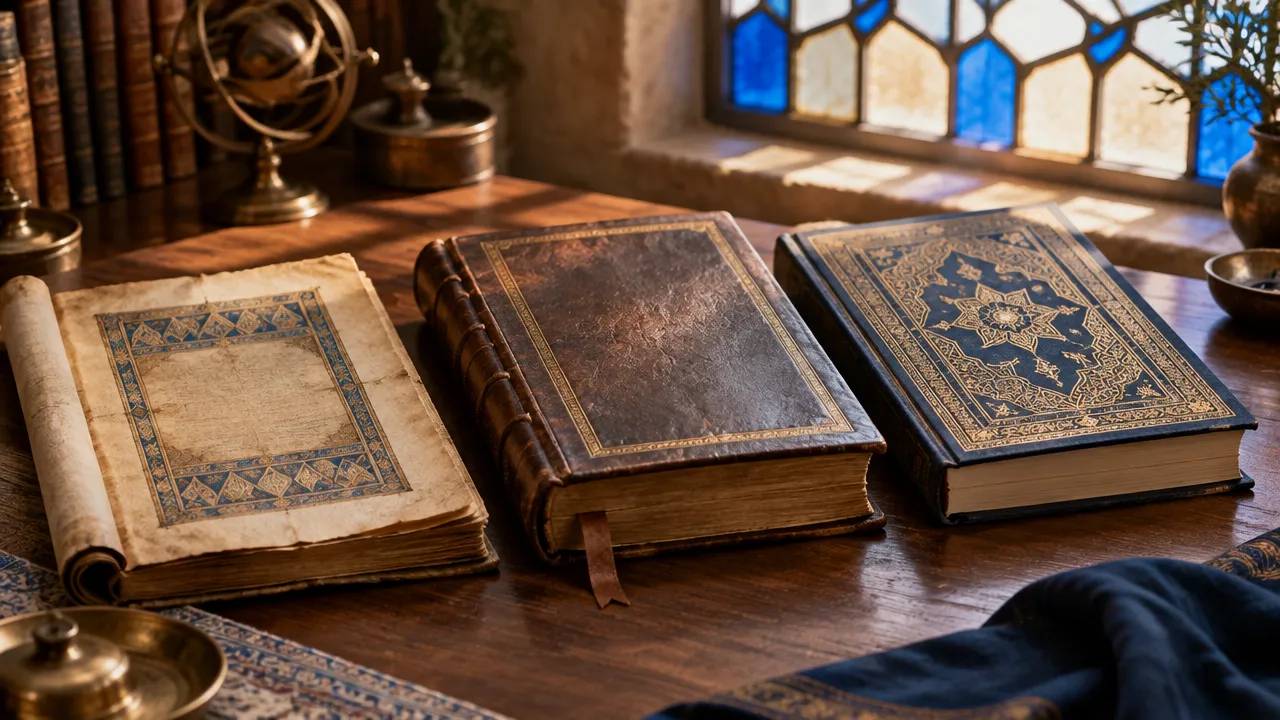 Livros e manuscritos de tradições distintas ilustram diferentes interpretações sobre os anjos