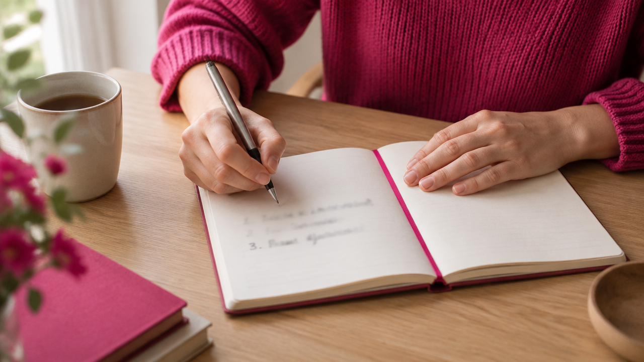 Manos anotando preguntas en un cuaderno para ordenar la duda y elegir un siguiente paso