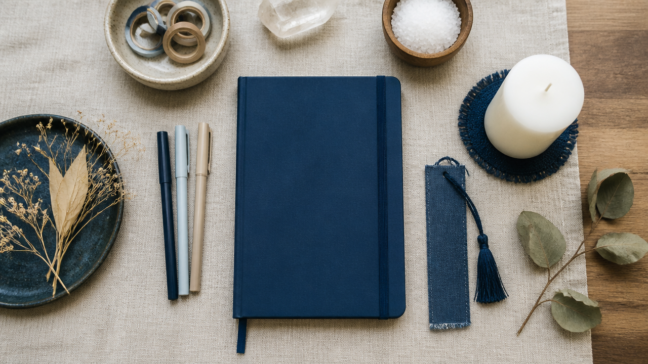 Materiais simples organizados para montar um diário mágico em casa.