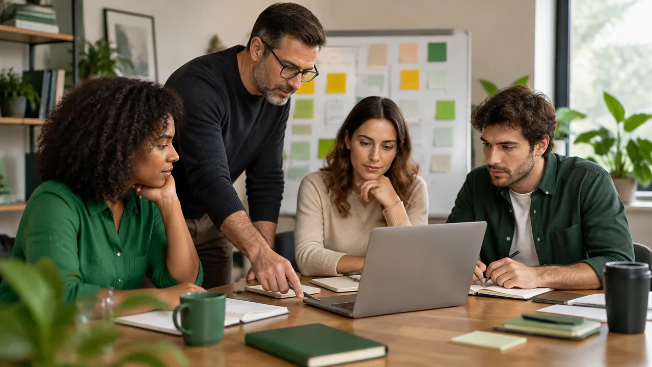 Mentor e equipe organizam etapas de uma jornada de aprendizagem e definem responsabilidades.