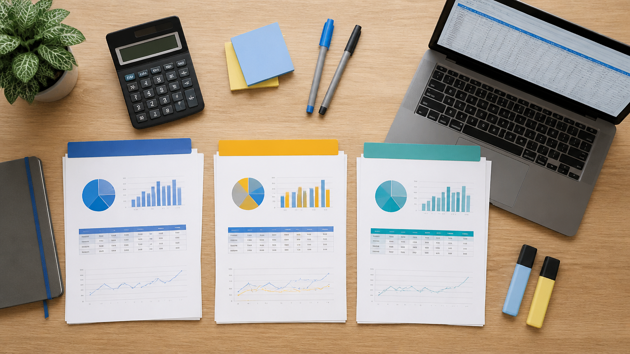 Mesa com documentos e calculadora organizados para comparar regimes tributários