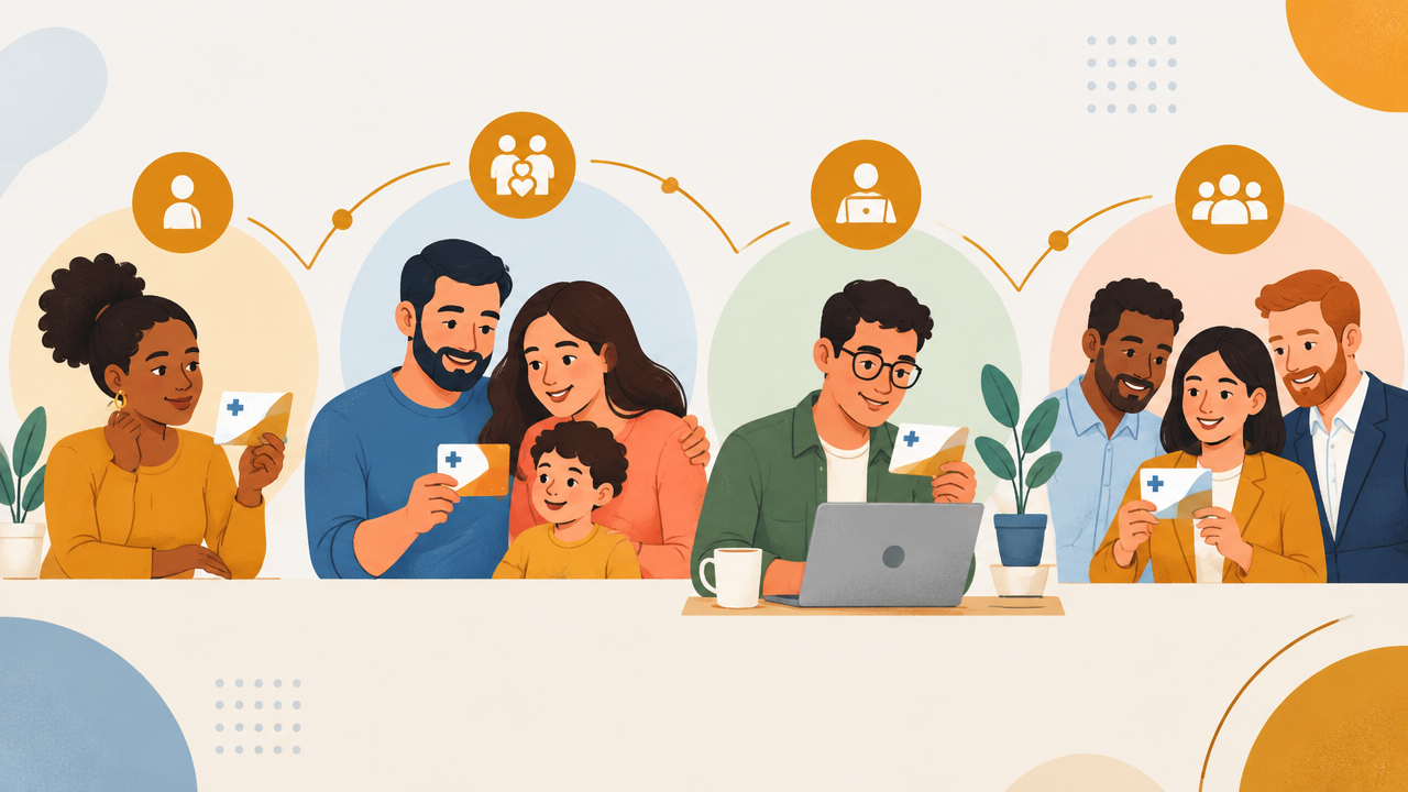 Modalidades de plano de saúde para uma pessoa, família, profissional autônomo e equipe