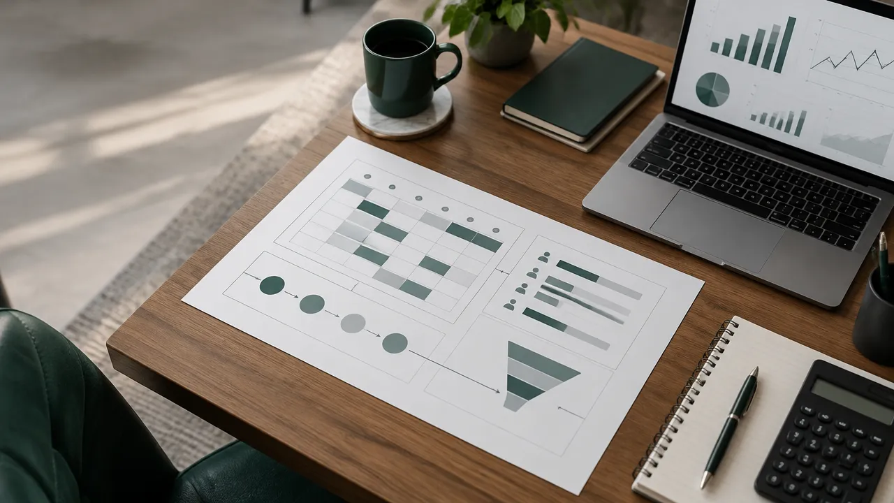 Painel de planejamento de receita, capacidade e agenda para uma empresa de serviços B2B
