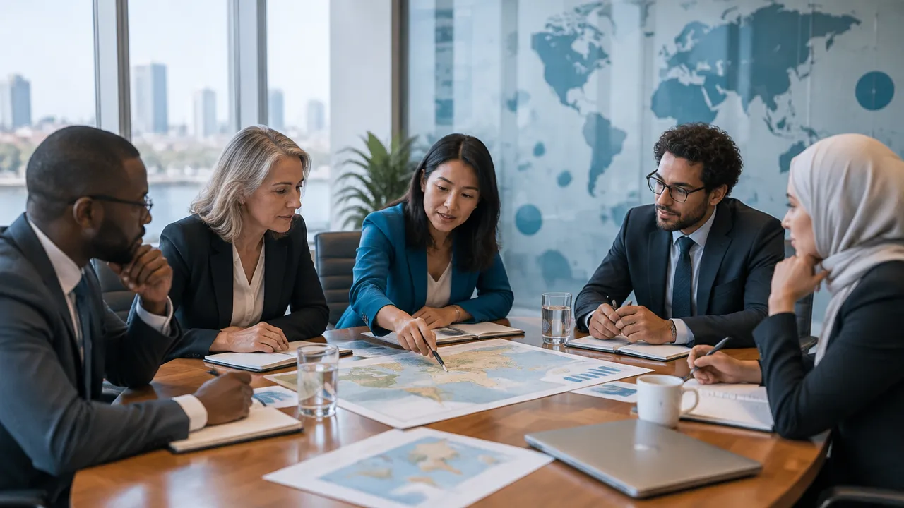 Participantes diversos discutem mapas e documentos numa reunião institucional, mostrando como normas coletivas influenciam escolhas.