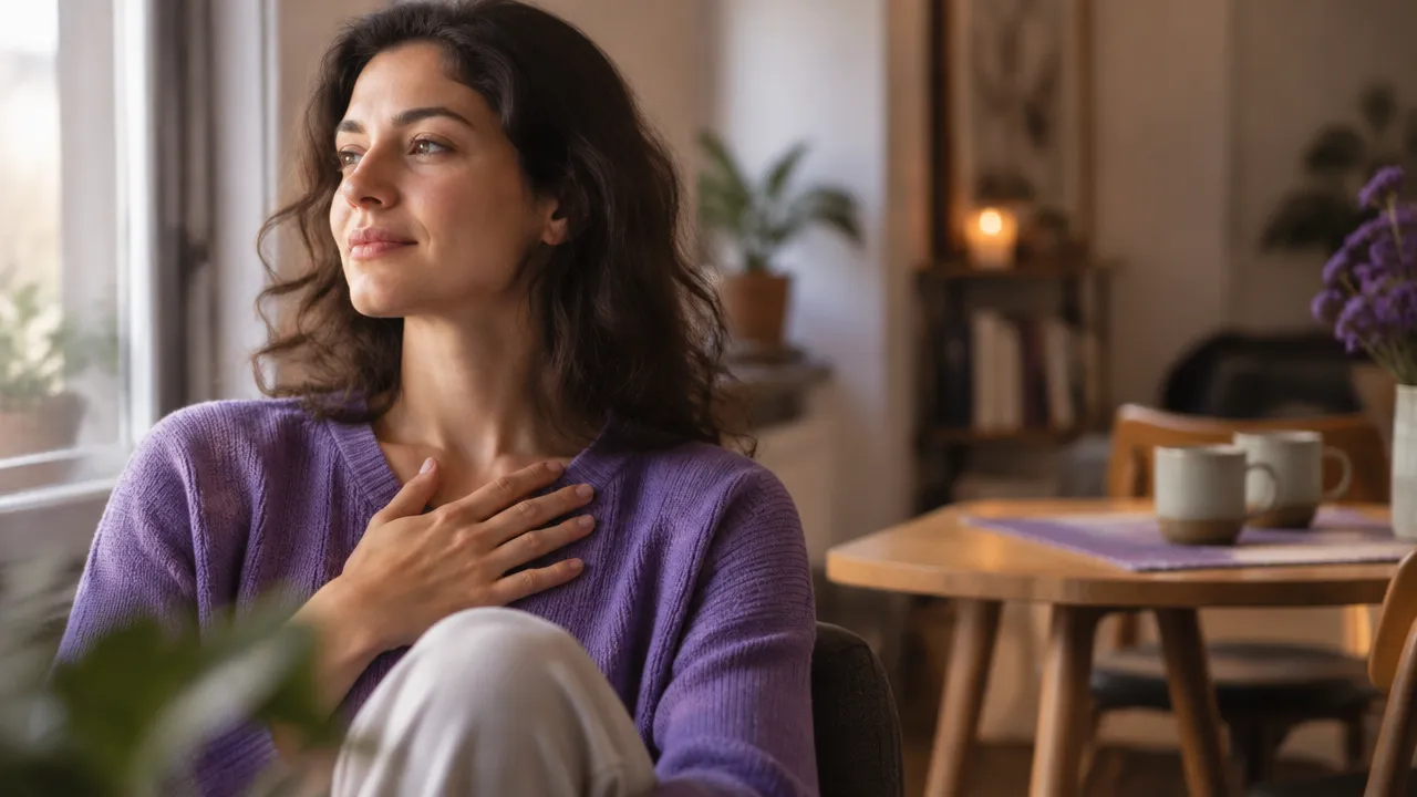 Persona que hace una pausa para respirar y ordenar sus emociones antes de conversar