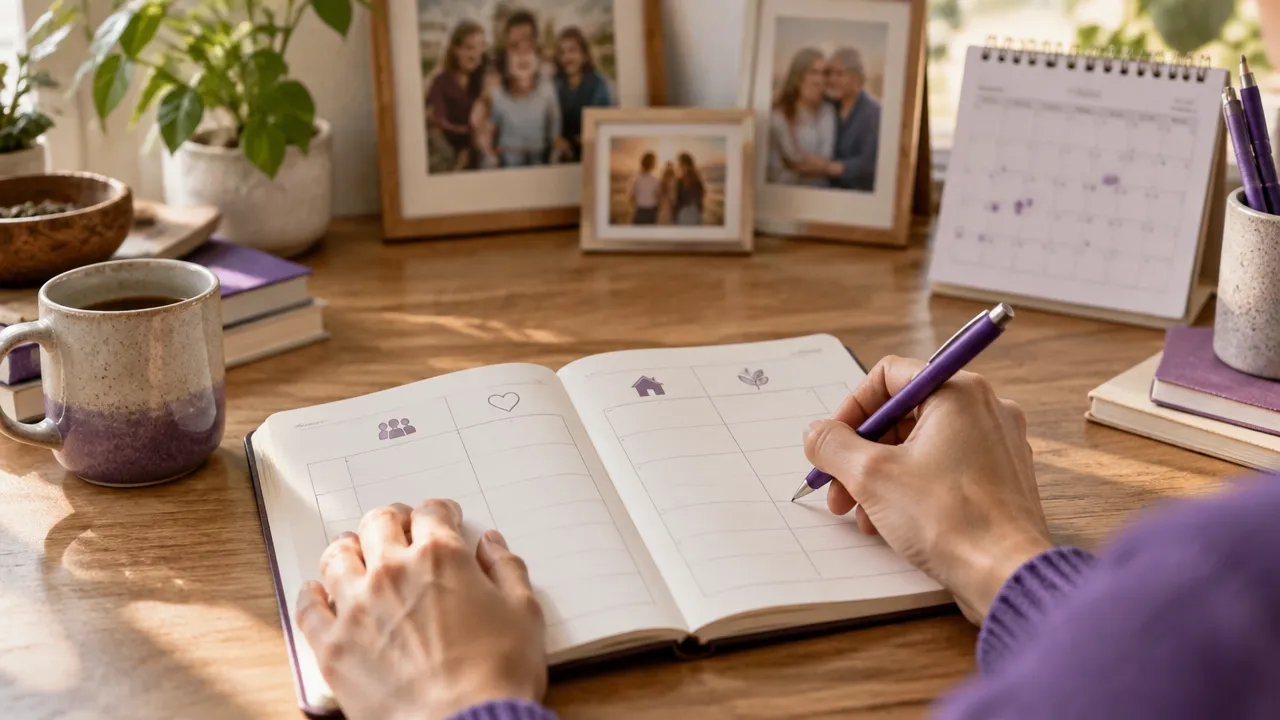 Persona registra en un cuaderno emociones y decisiones para observar patrones repetidos