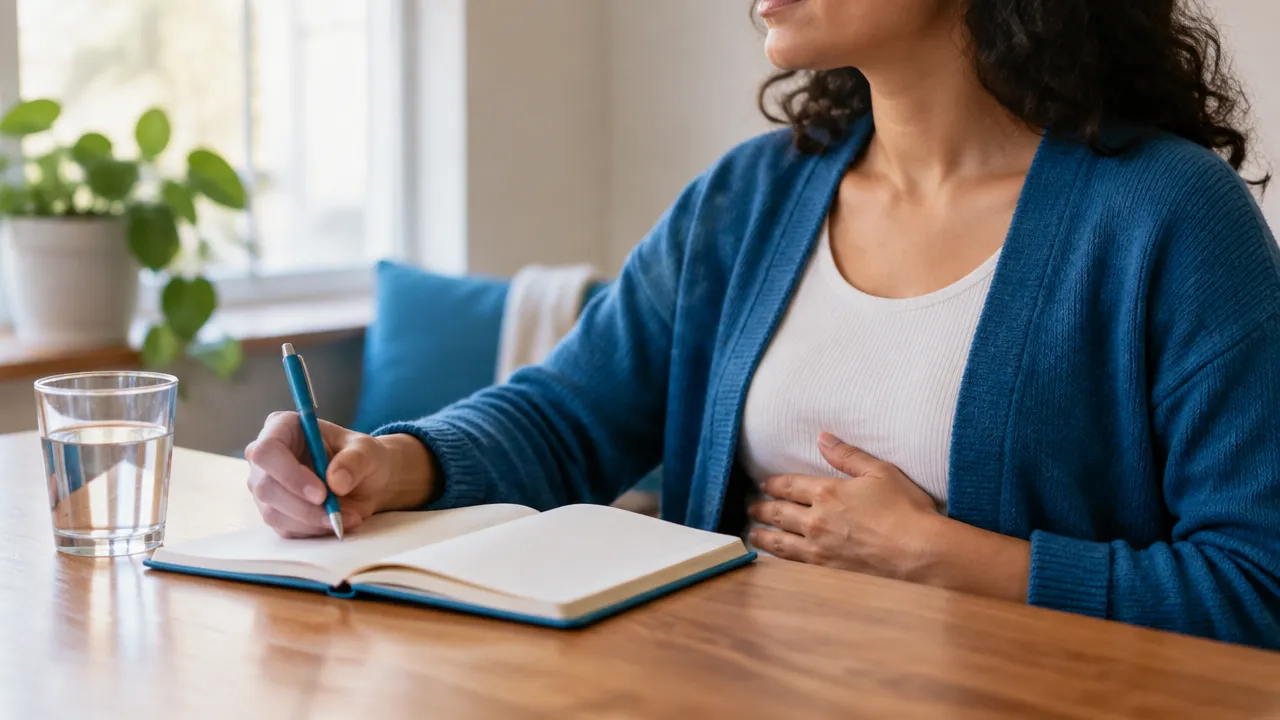 Persona registrando en un cuaderno las señales y situaciones que activan su enojo