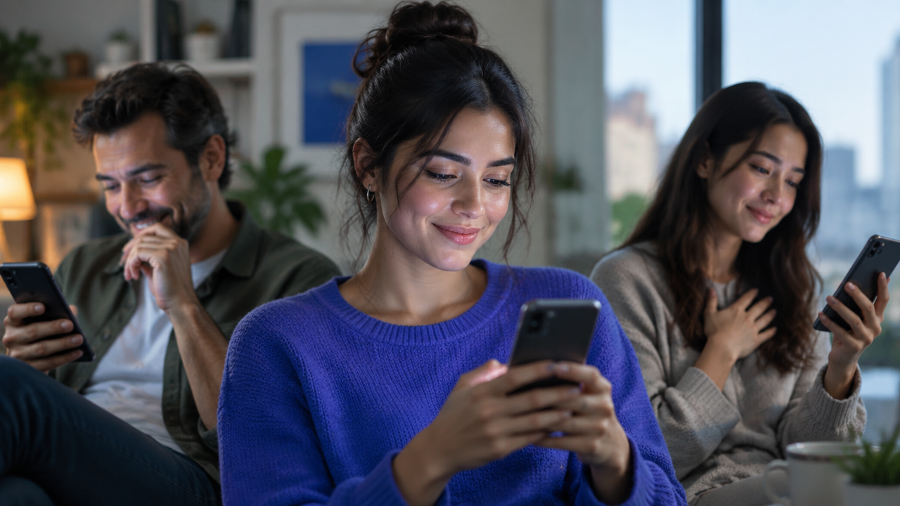 Personas reaccionan de distintas formas a contenidos culturales compartidos en sus teléfonos