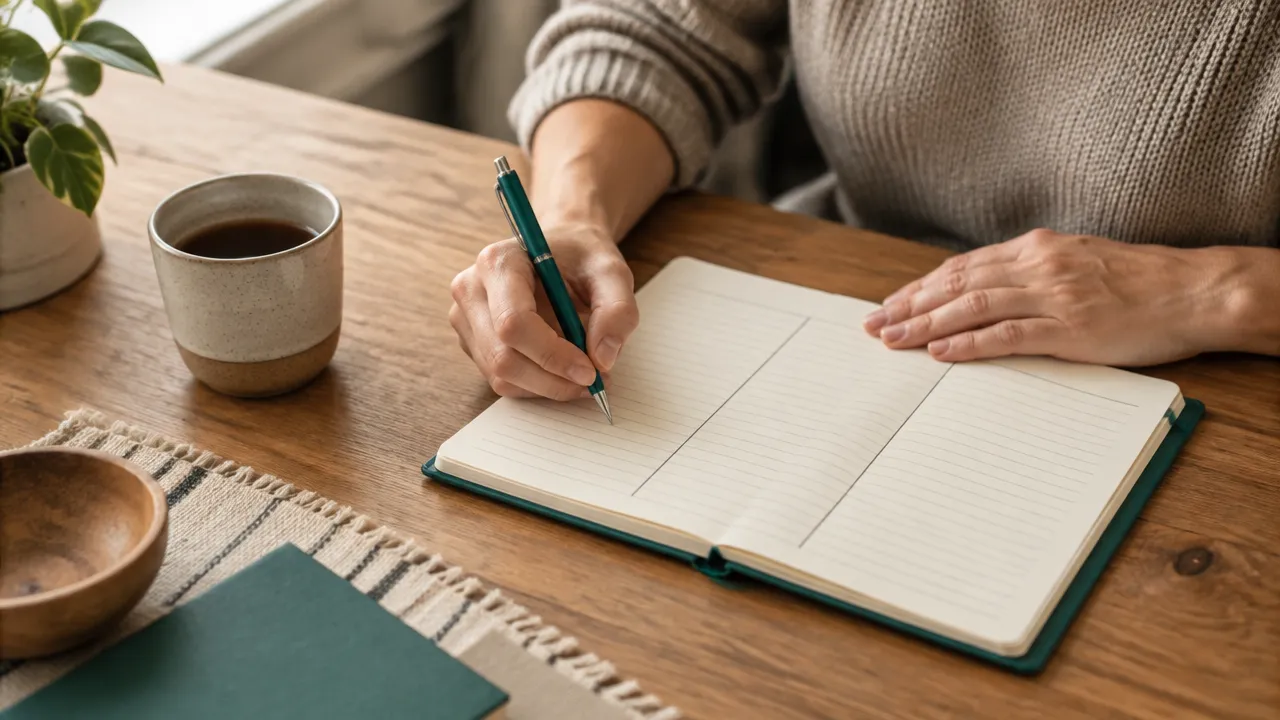 Pessoa anota em um caderno para separar lembranças do casamento passado dos fatos do presente