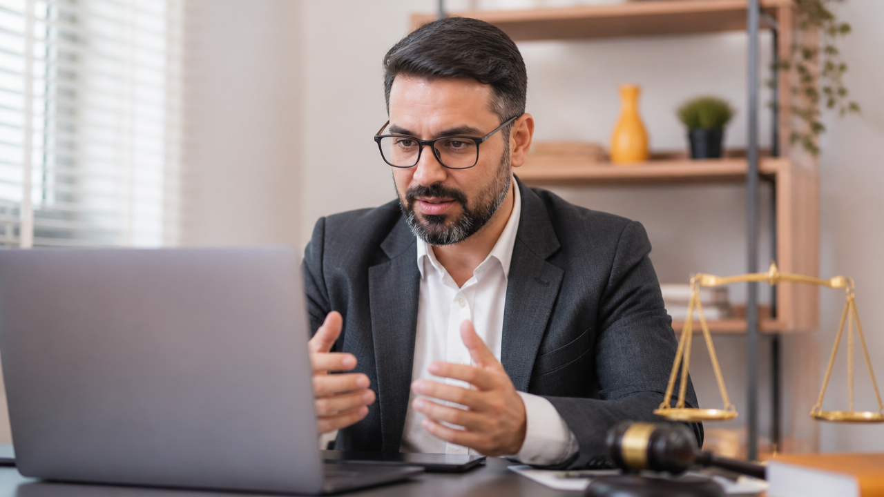 Pessoa em atendimento online para discutir pedido urgente de reativação de conta bloqueada.