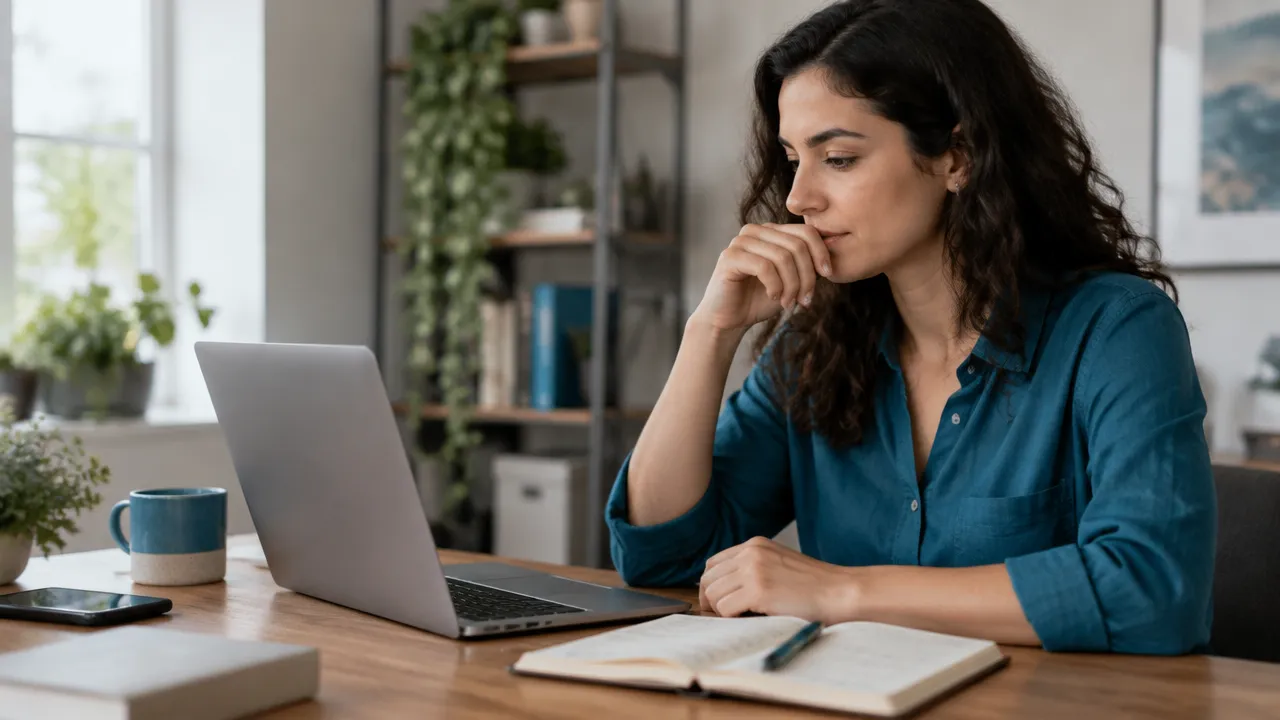 Pessoa faz uma pausa e registra suas emoções antes de responder a uma mensagem no trabalho