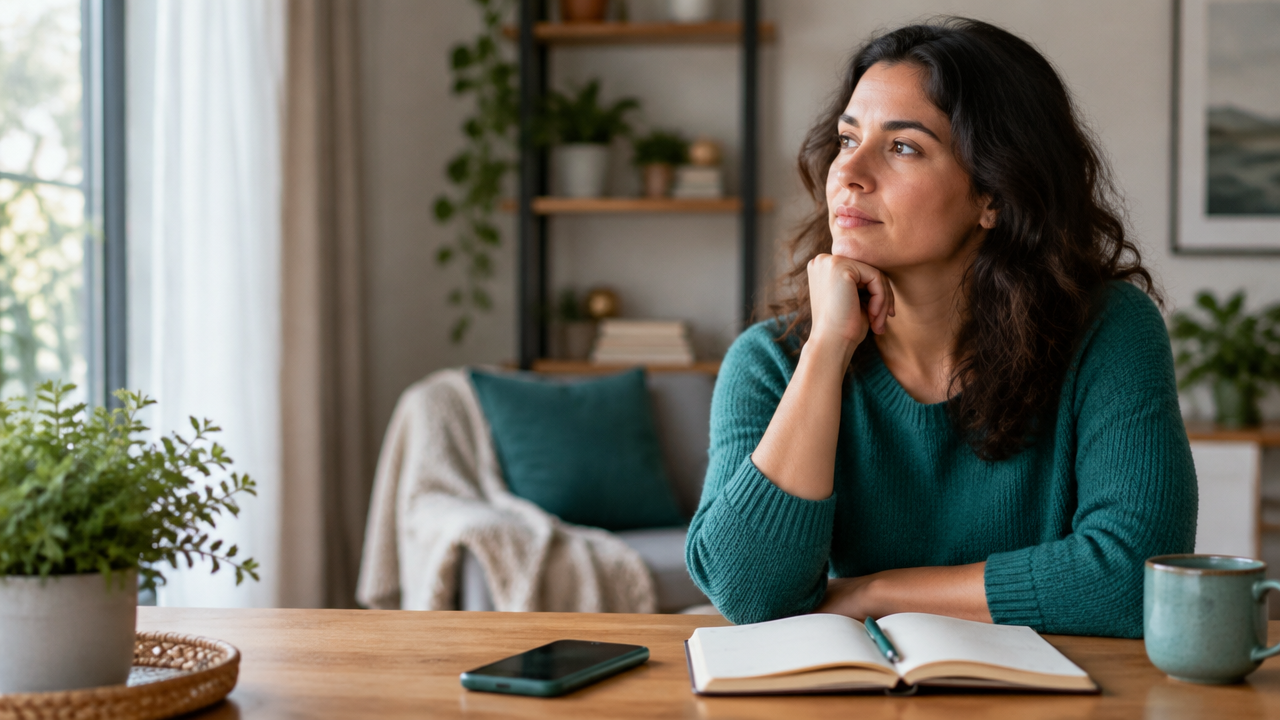 Pessoa faz uma pausa reflexiva antes de tomar uma decisão emocional