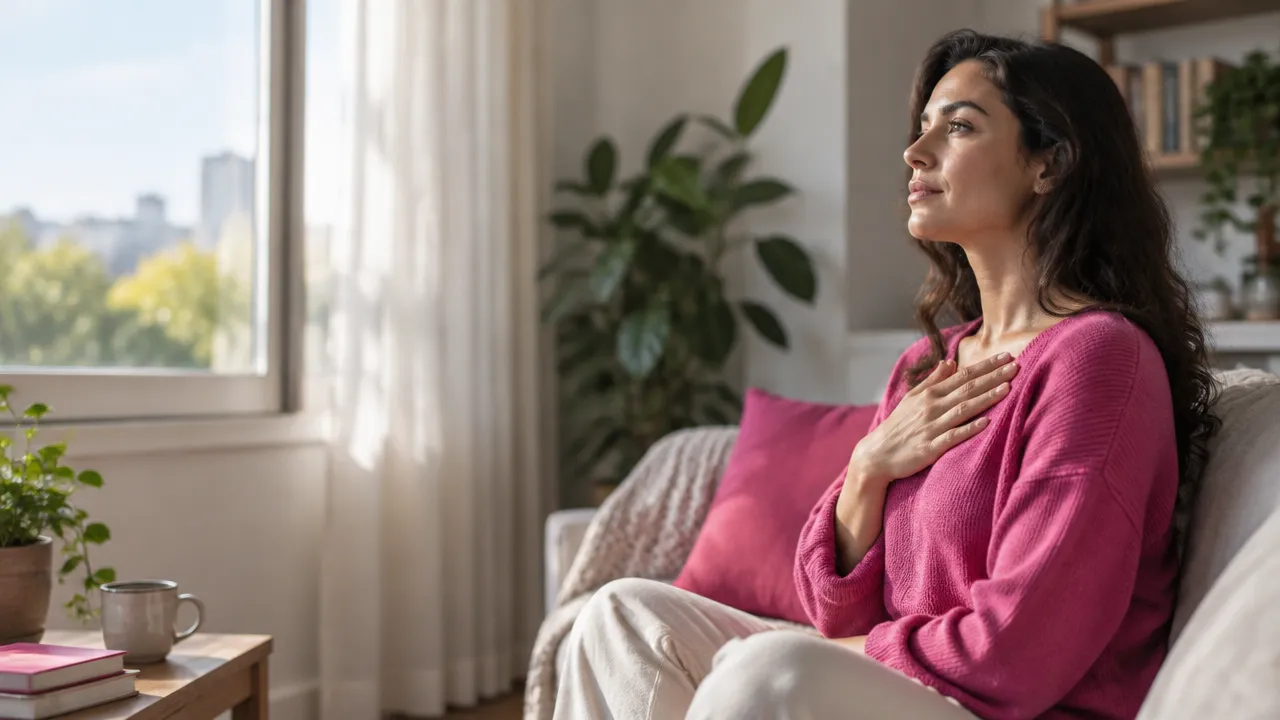 Pessoa fazendo uma pausa consciente para acolher e regular as próprias emoções