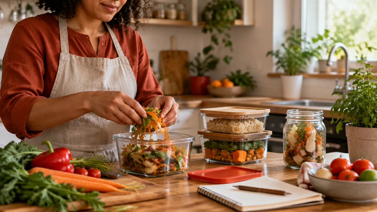 Pessoa organizando alimentos para reduzir desperdício e agir com responsabilidade