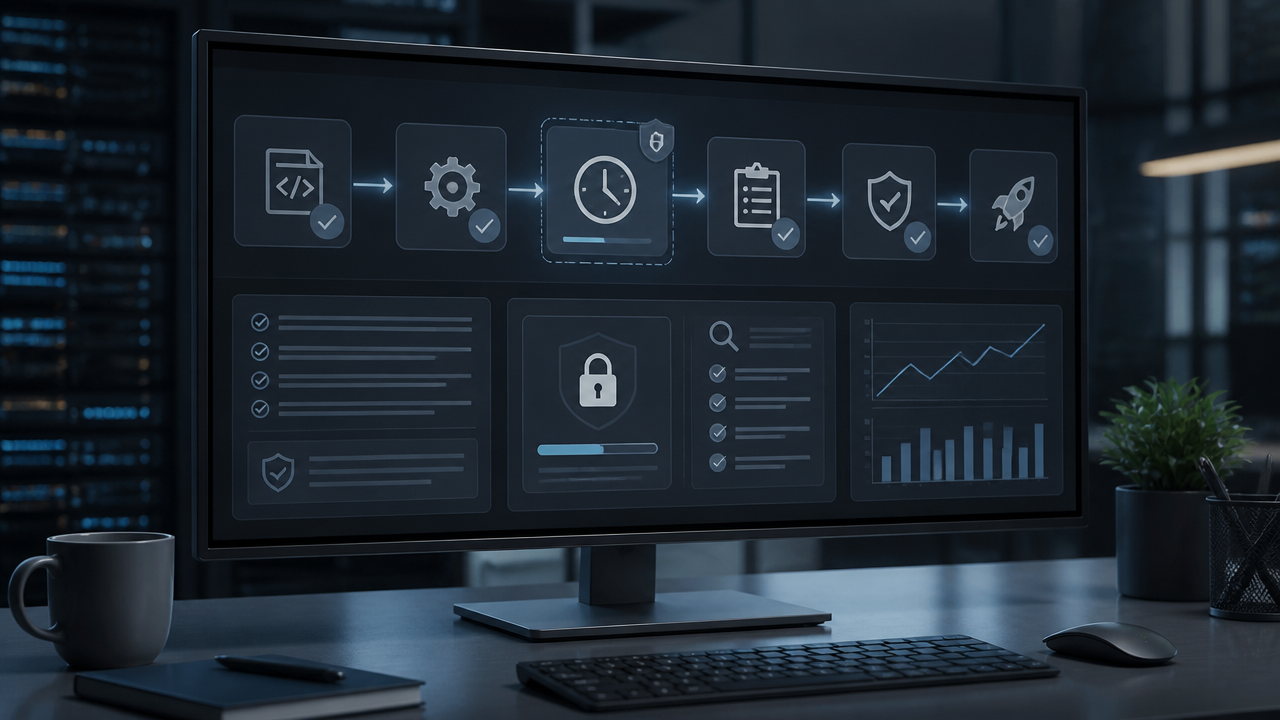 Pipeline de CI/CD com etapa de verificação e espera antes da instalação de novas dependências.