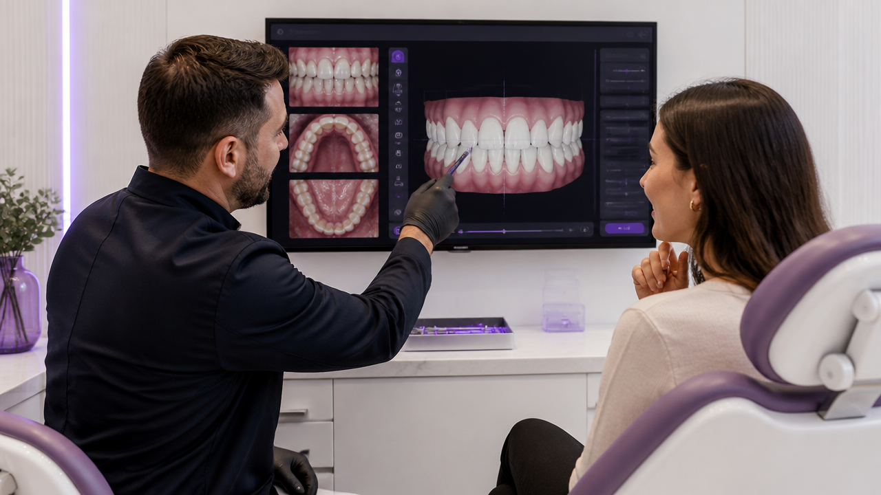 Planejamento odontológico do sorriso com análise digital antes da escolha das facetas