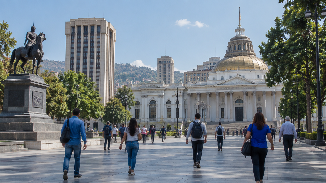 Praça cívica em Caracas representa os desafios de legitimidade e participação numa transição política venezuelana