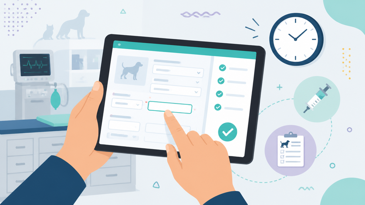 Preenchimento de ficha anestésica digital com campos validados em ambiente veterinário