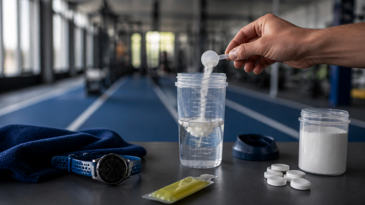 Preparação de bebida com carboidrato e eletrólitos para treino longo
