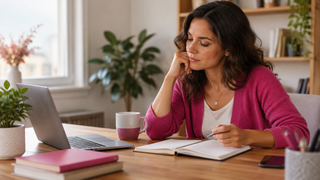 Profesional hace una pausa y revisa sus señales internas antes de decidir su siguiente paso