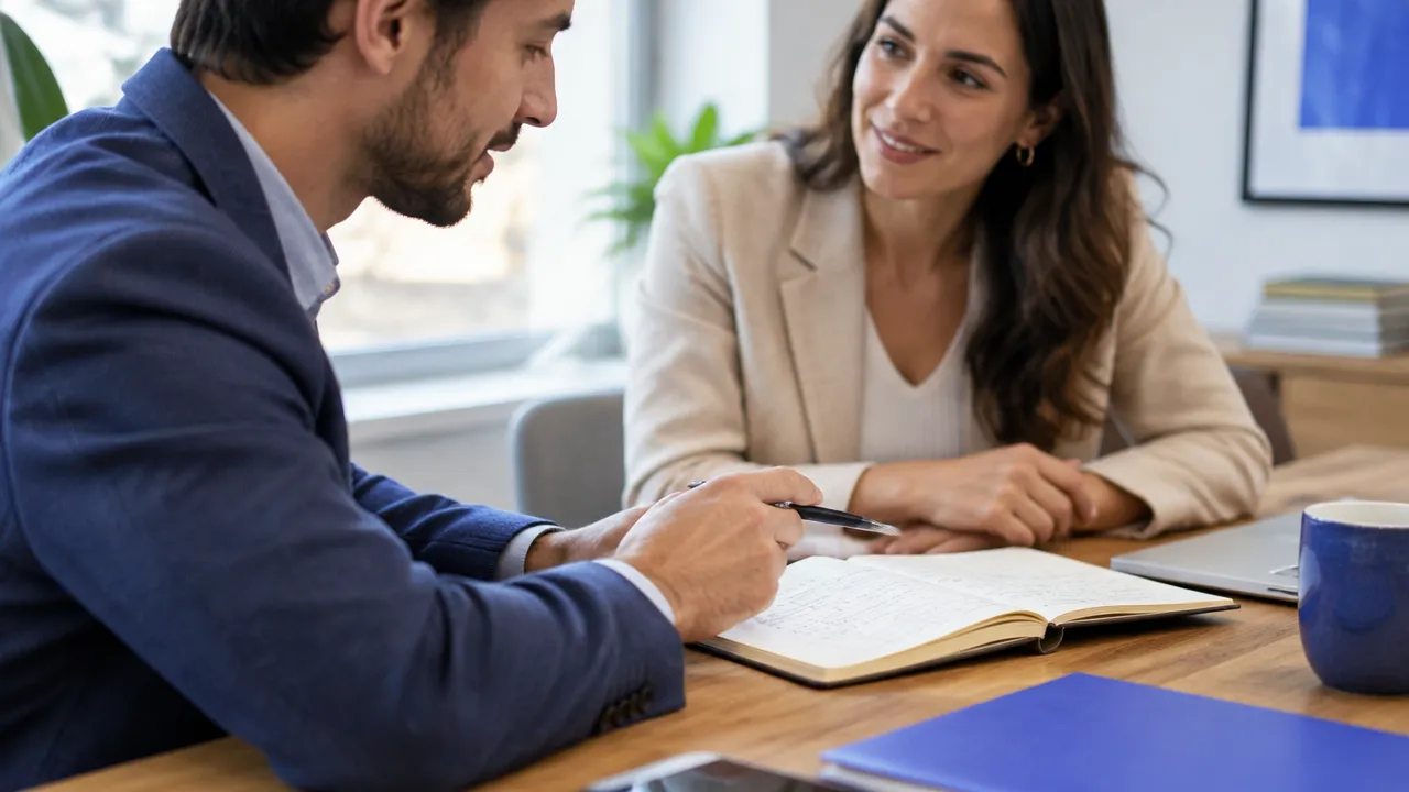 Profesionales preparan en una libreta los criterios y límites para una conversación laboral