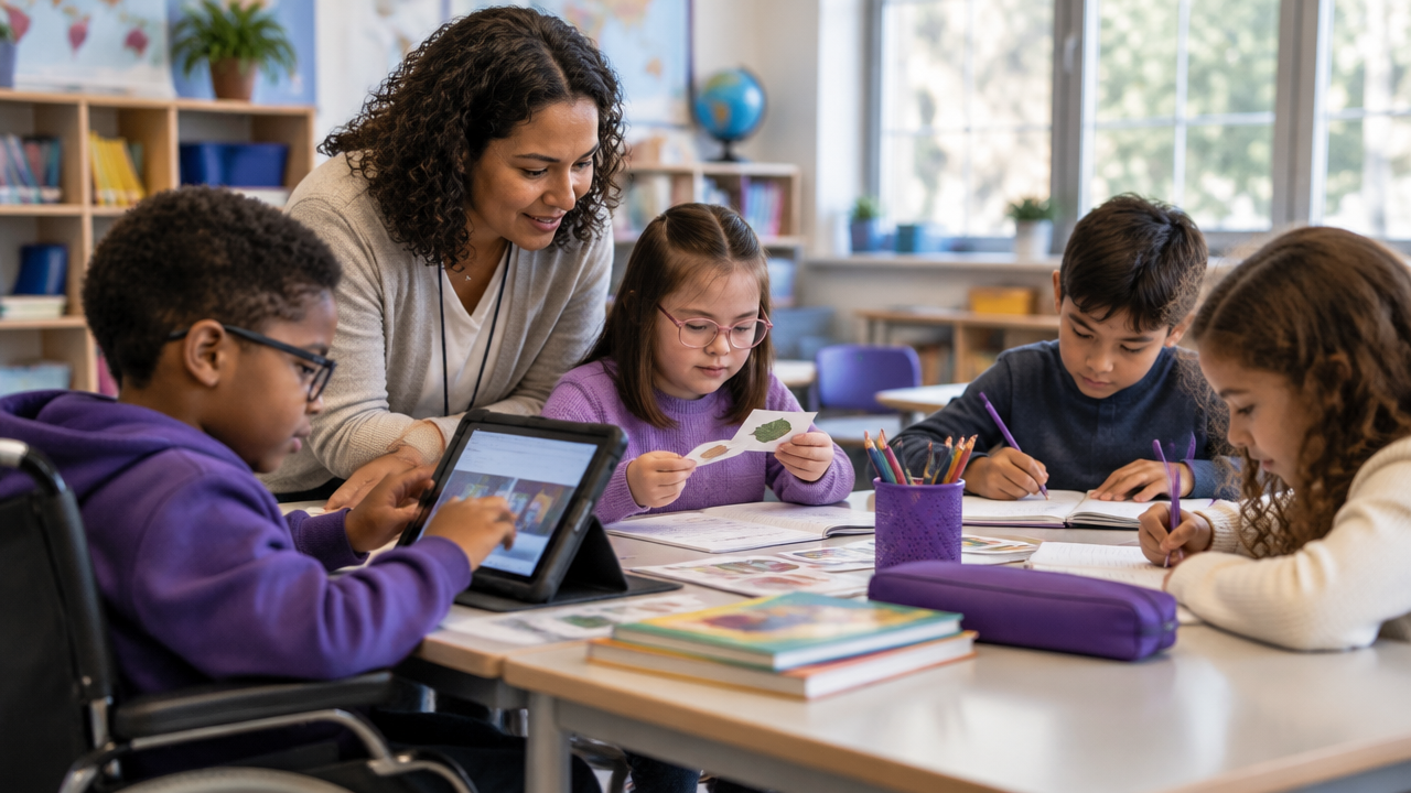 Professor adapta materiais e acompanha alunos que participam da mesma atividade por diferentes meios