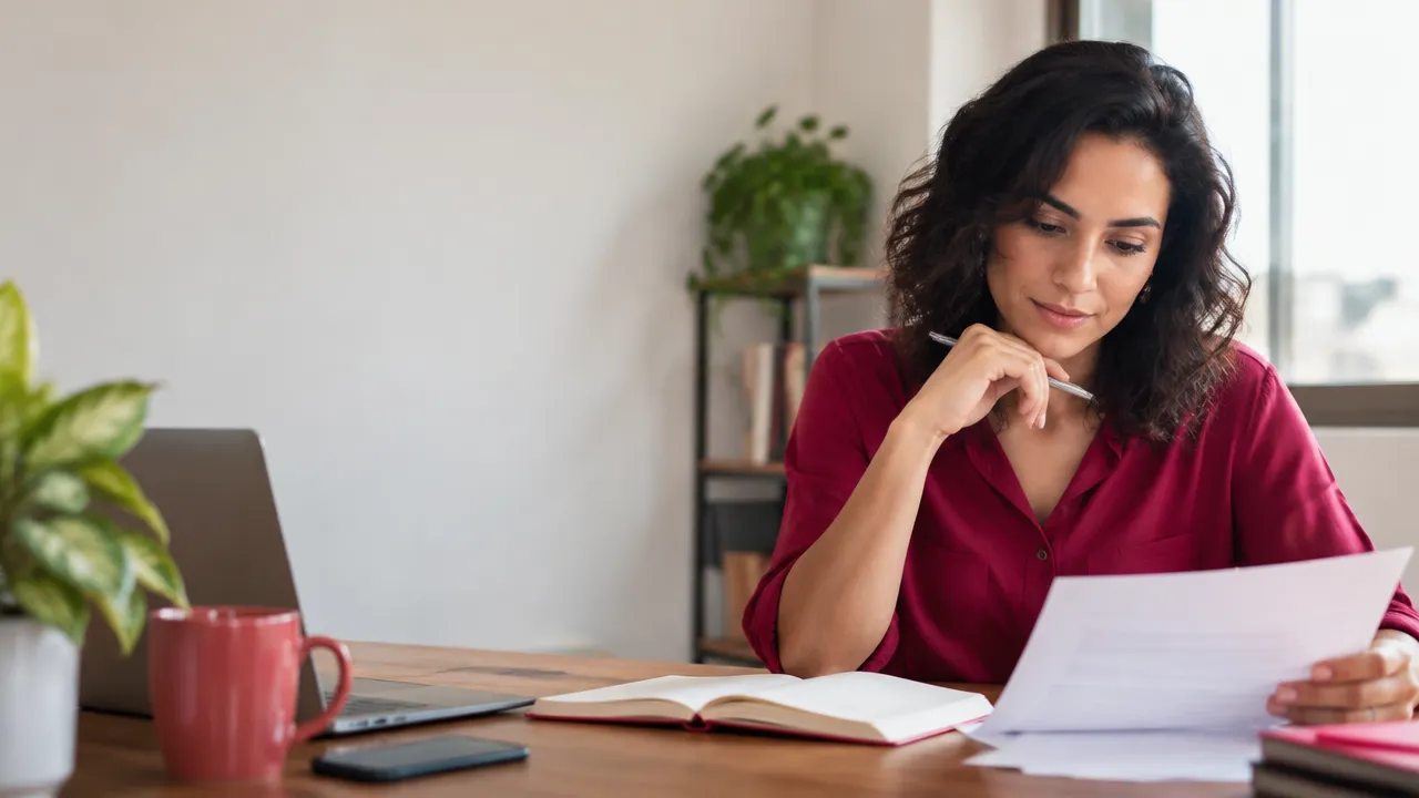 Profissional analisa anotações de feedback em um caderno para reconhecer padrões de comportamento