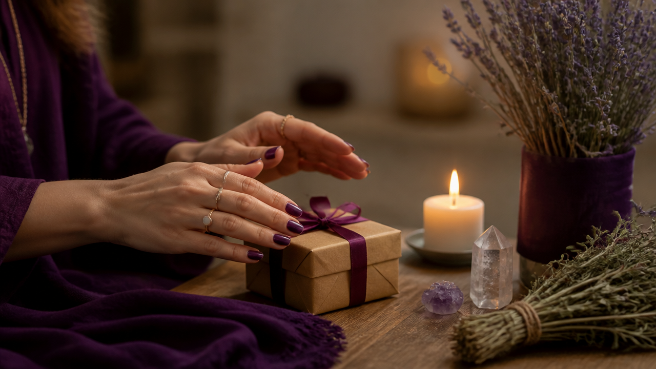 Ritual simples de energização de um presente com vela branca e cristal