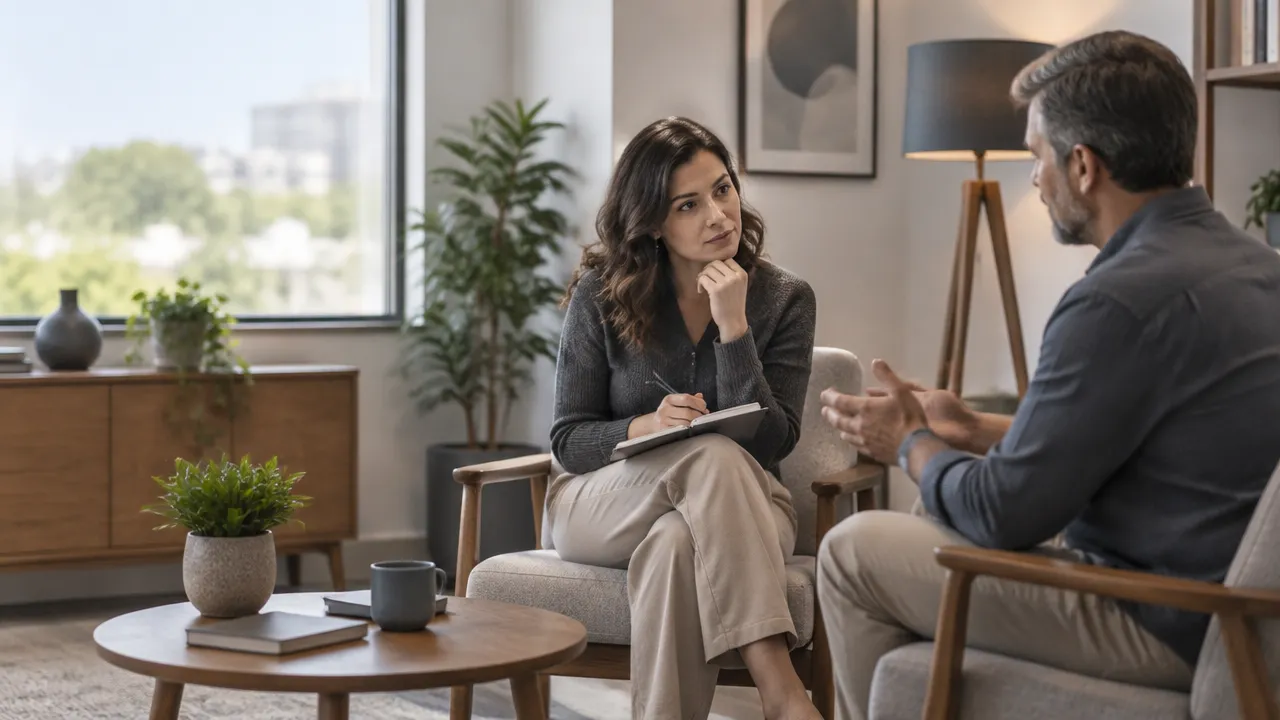 Sesión de coaching en la que una persona reflexiona sobre una situación y considera nuevas acciones