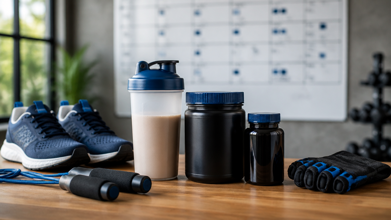Suplementos organizados conforme diferentes modalidades e fases de treino