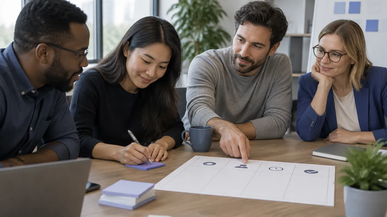 Team members converting anonymous comments into clear, shared follow-up actions