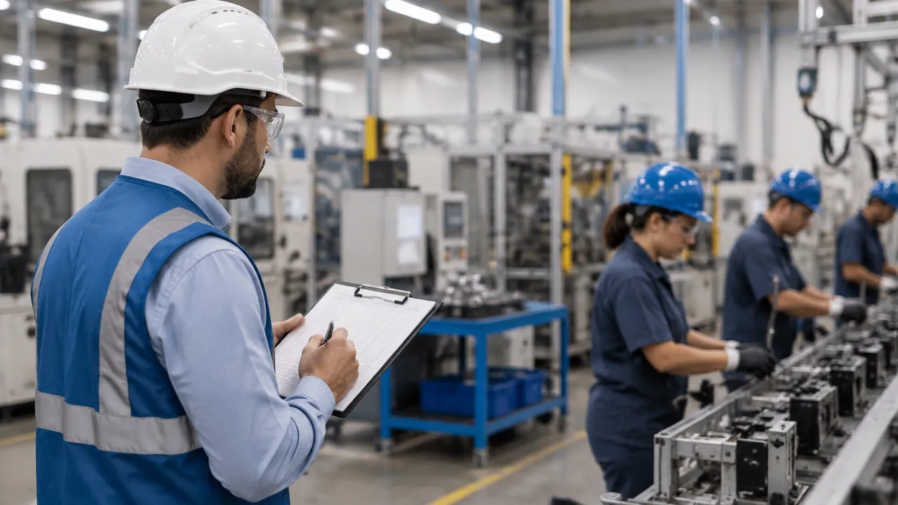 Técnico de segurança analisa registros e observa atividades para identificar lacunas de capacitação