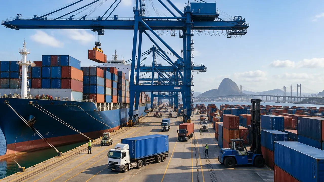 Terminal logístico brasileiro que representa infraestrutura e capacidade produtiva