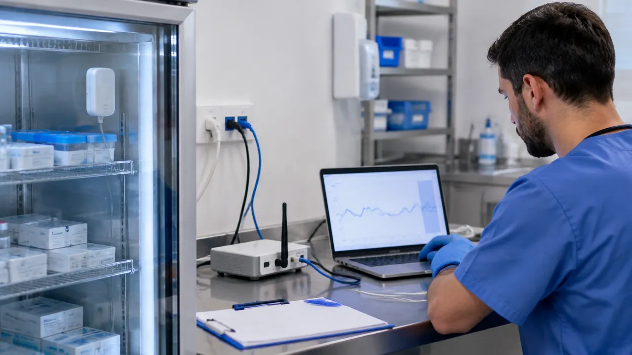 Teste técnico de continuidade da leitura e transmissão entre sensor, gateway e sistema de registros