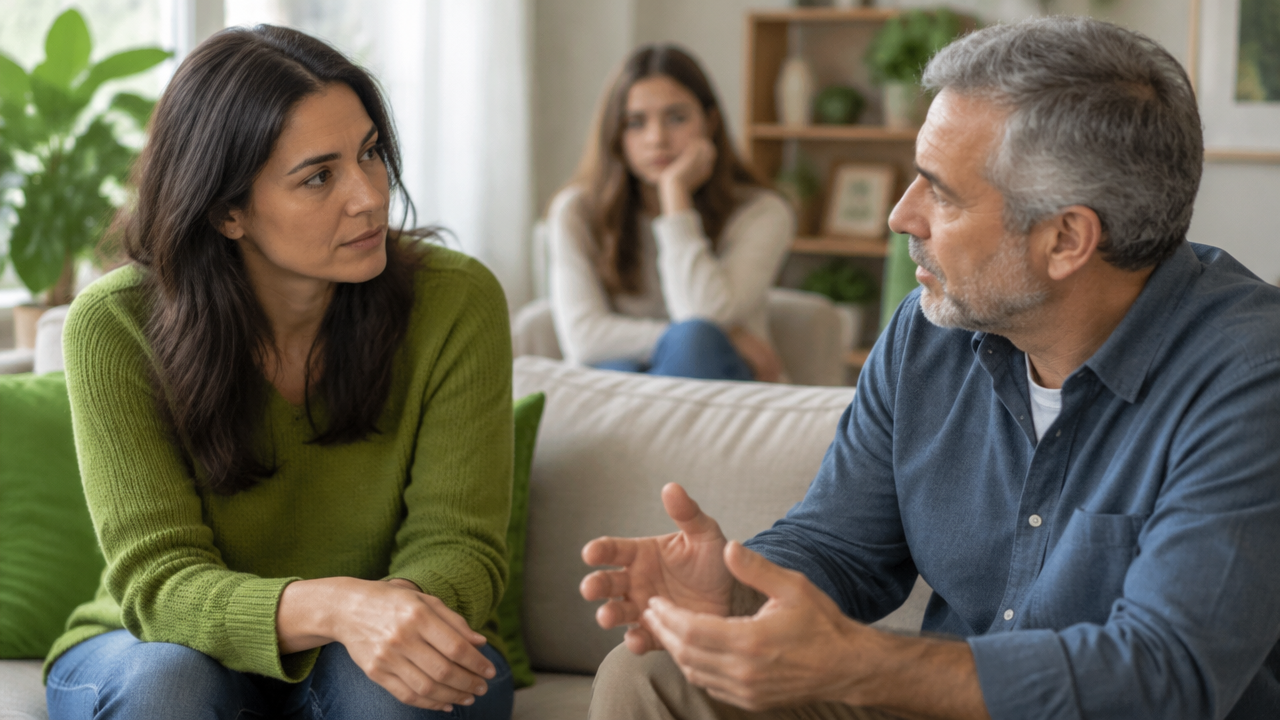 Two adult relatives begin a careful, respectful conversation about a difficult family subject.