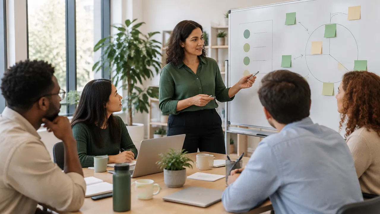 Un equipo revisa de forma colaborativa sus prioridades y carga de trabajo con apoyo de su líder.