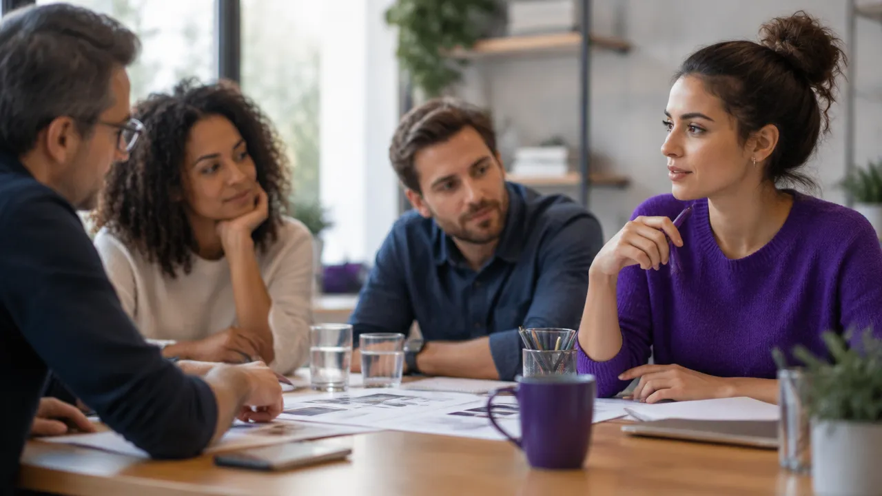 Una integrante de un equipo considera expresar una opinión diferente durante una reunión