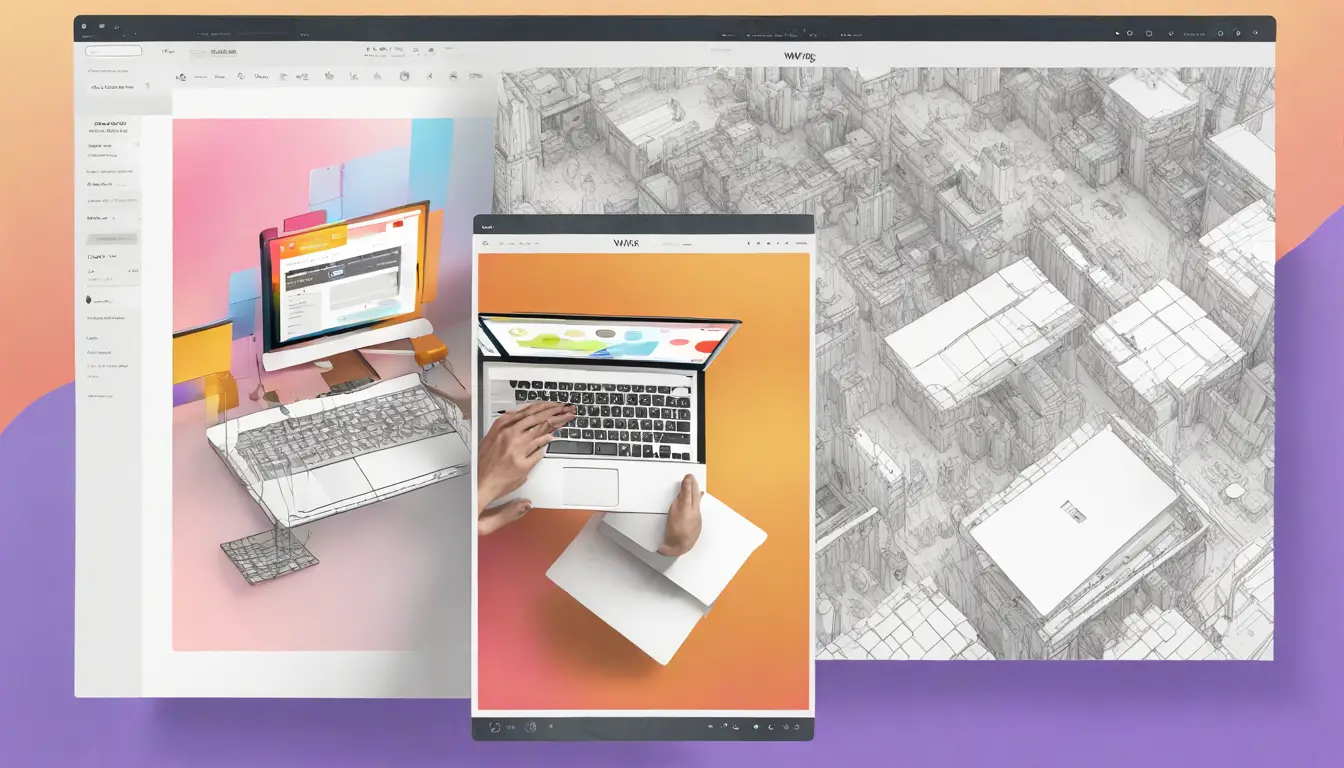 Comparação de tela dividida entre interfaces de construção de sites do Wix e do Gopage.