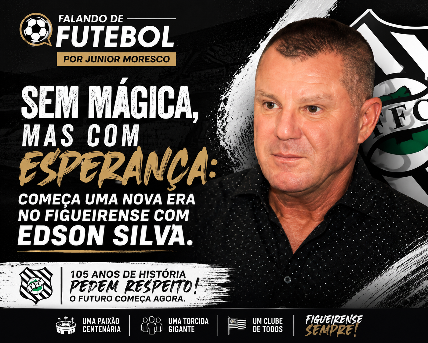 Sem mágica, mas com esperança: Edson Silva assume o desafio de reconstruir o Figueirense