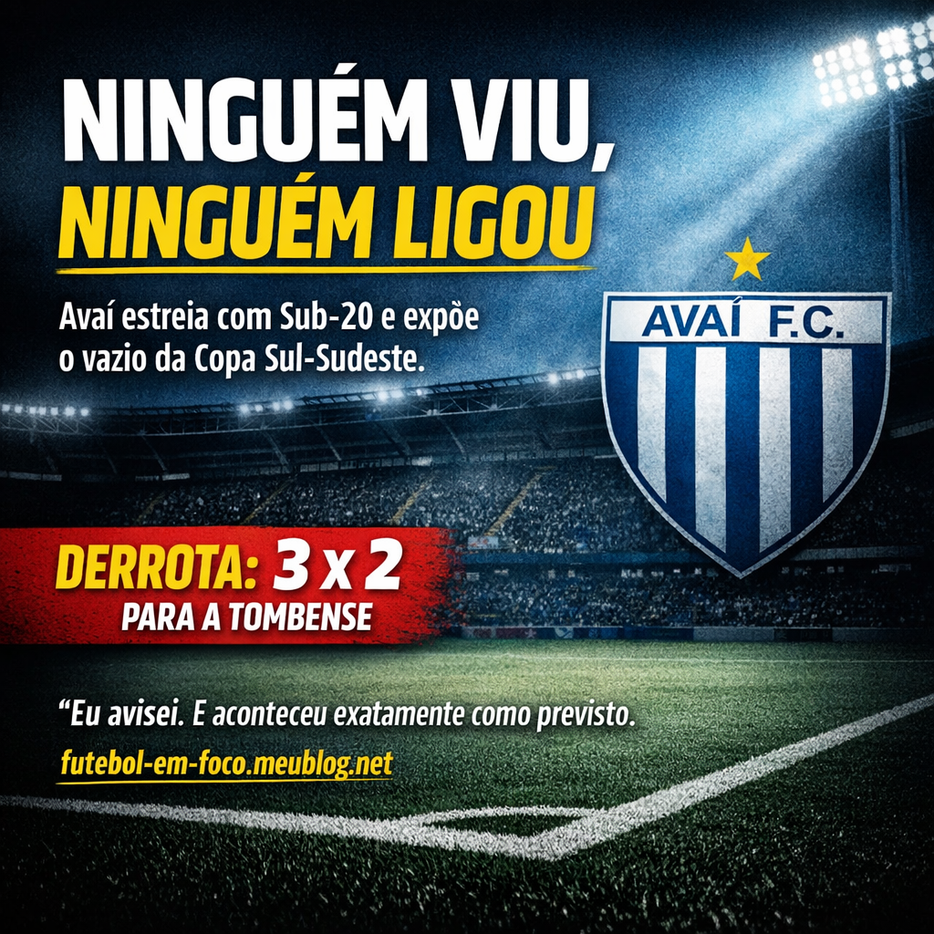 Competição sem alma: Avaí entra com Sub-20 e escancara o erro da CBF