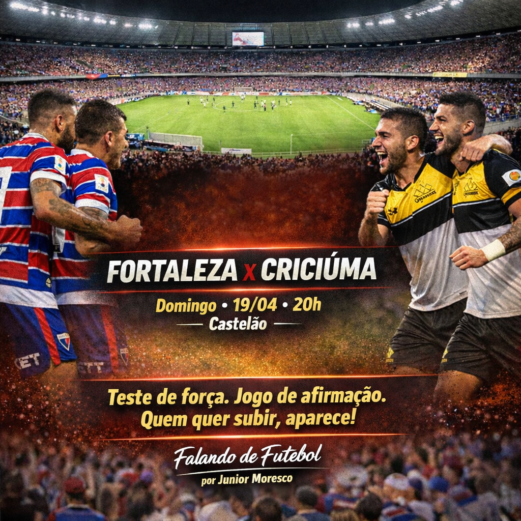 “No Castelão, o teste de quem quer subir: Criciúma encara o Fortaleza em jogo de afirmação”