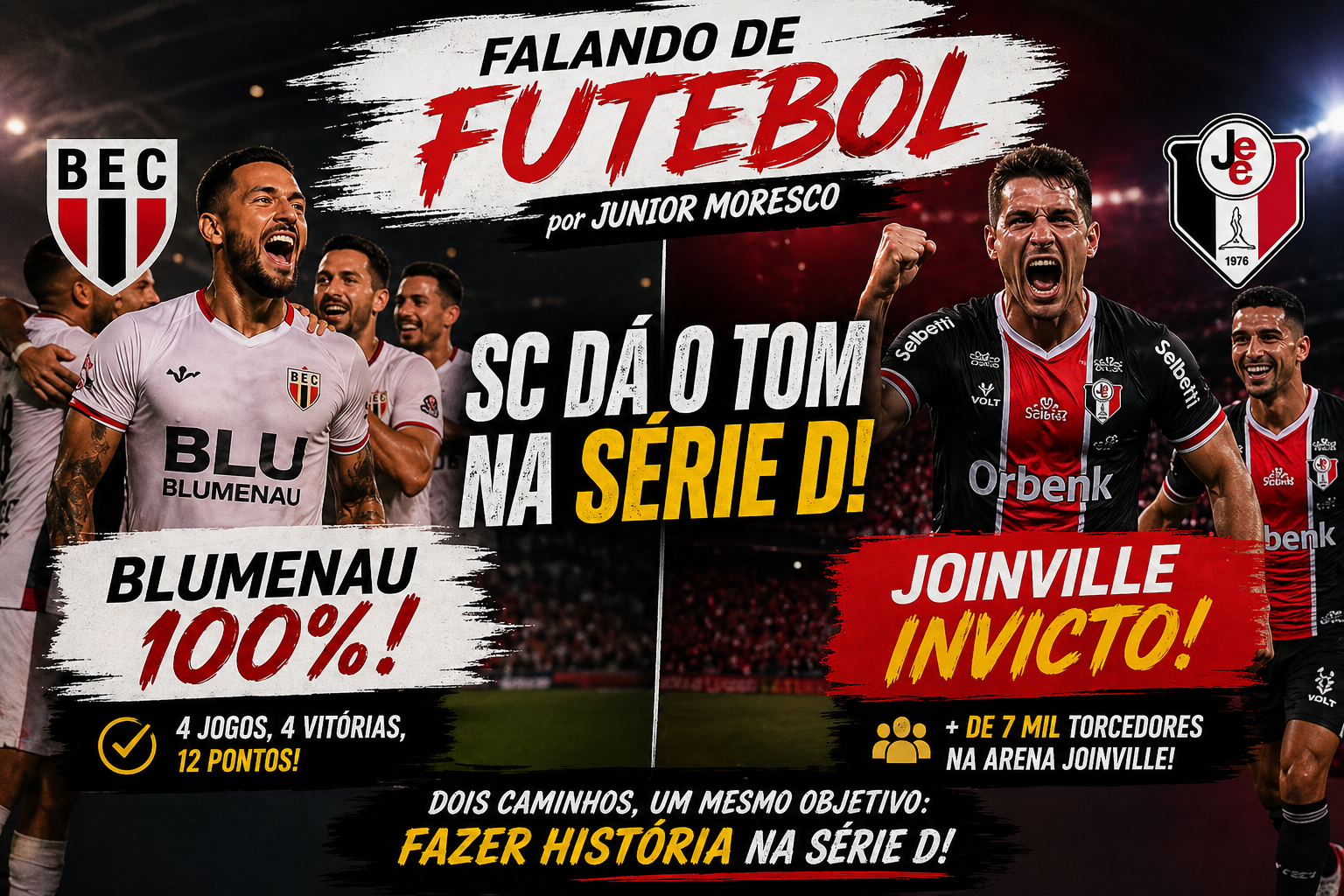 Blumenau imparável e Joinville empurrado pela torcida: o recado de SC na Série D