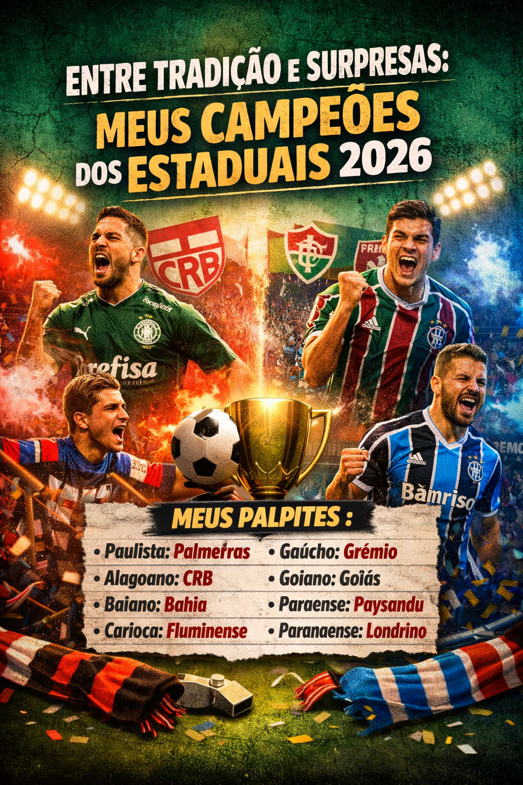 A Hora dos Cascudos: Minhas Apostas para os Campeões Estaduais